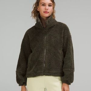 Lululemon Cinchable Fleece Zip-Up, Olive, BRAND NEW